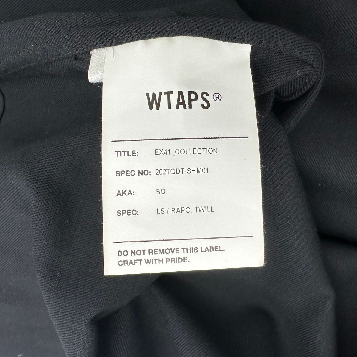 美品】【WTAPS ダブルタップス】 20AW BD / LS / COTTON. TWILL」長袖 ...