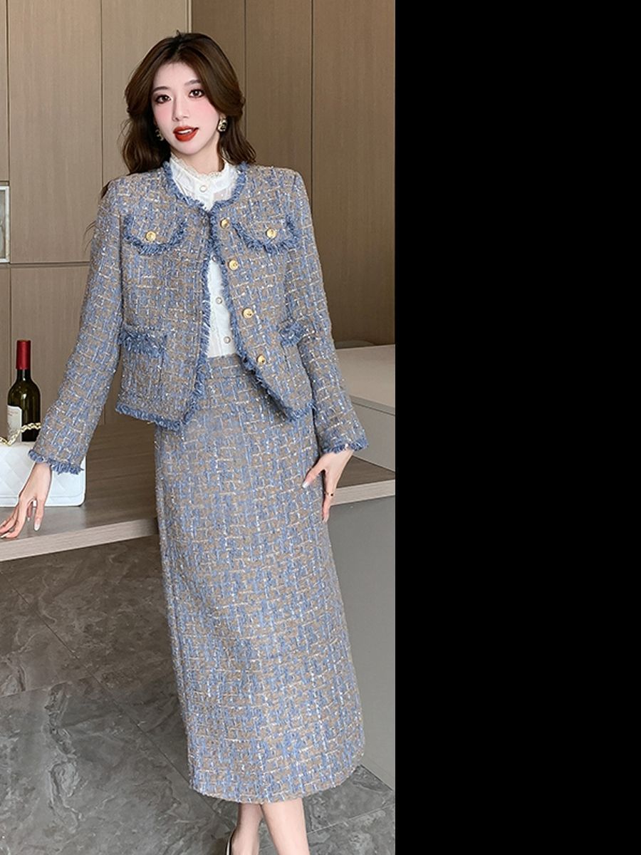 セレモニースーツ ラメツイードセットアップ 入学式 スーツ ママ