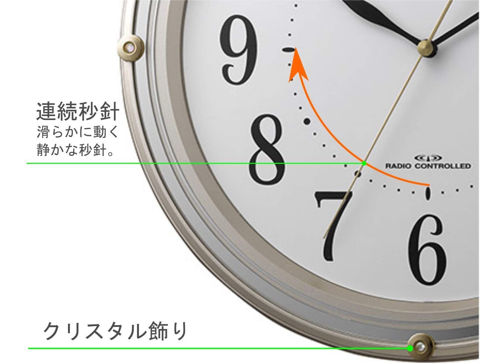 リズムRHYTHM シチズン 掛け時計 電波時計 アナログ M516 連続秒針