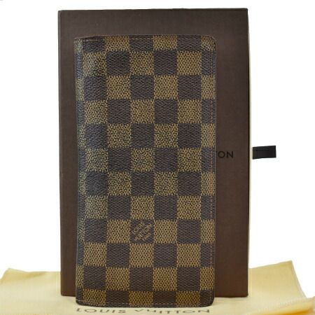 【中古】 ルイヴィトン LOUIS VUITTON ポルトフォイユ ブラザ 二つ折り 長財布 ダミエ エベヌ レザー 保存箱付き N60017 67MG644