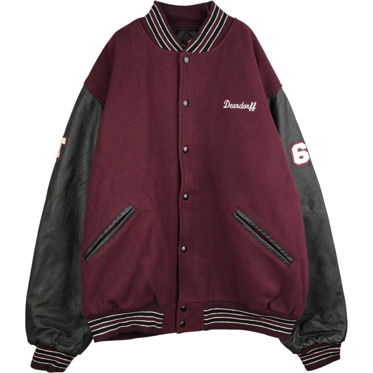 古着 90年代 GAME Sportswear 中綿入り 袖革ウールボタンスタジャン バーシティジャケット メンズXXL相当 ヴィンテージ|evb032225