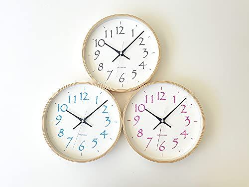 ライトピンク KATOMOKU plywood clock 20 電波時計 スイープ（連続秒針