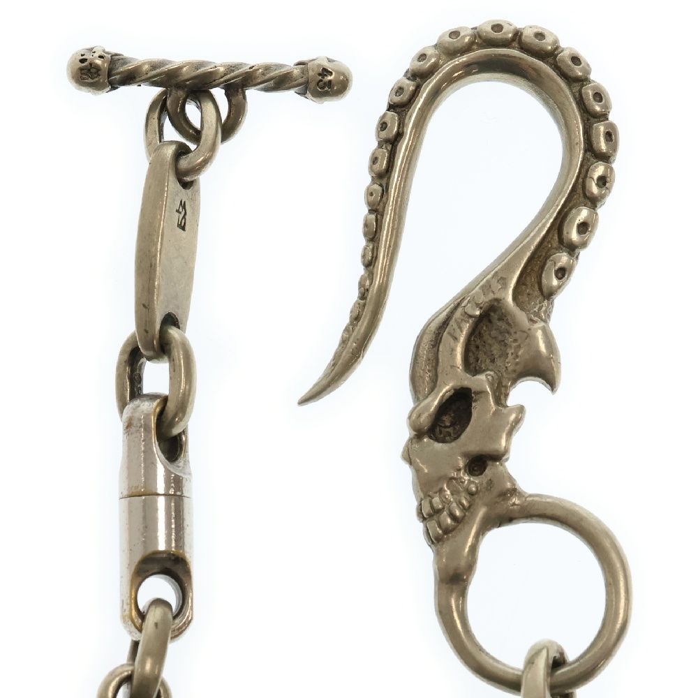 スカルデザイン ウォレットチェーン　トラヴィス？ THUNDER HOOK - SKULL CROSS LINK WITH CROSS LINKS WALLET