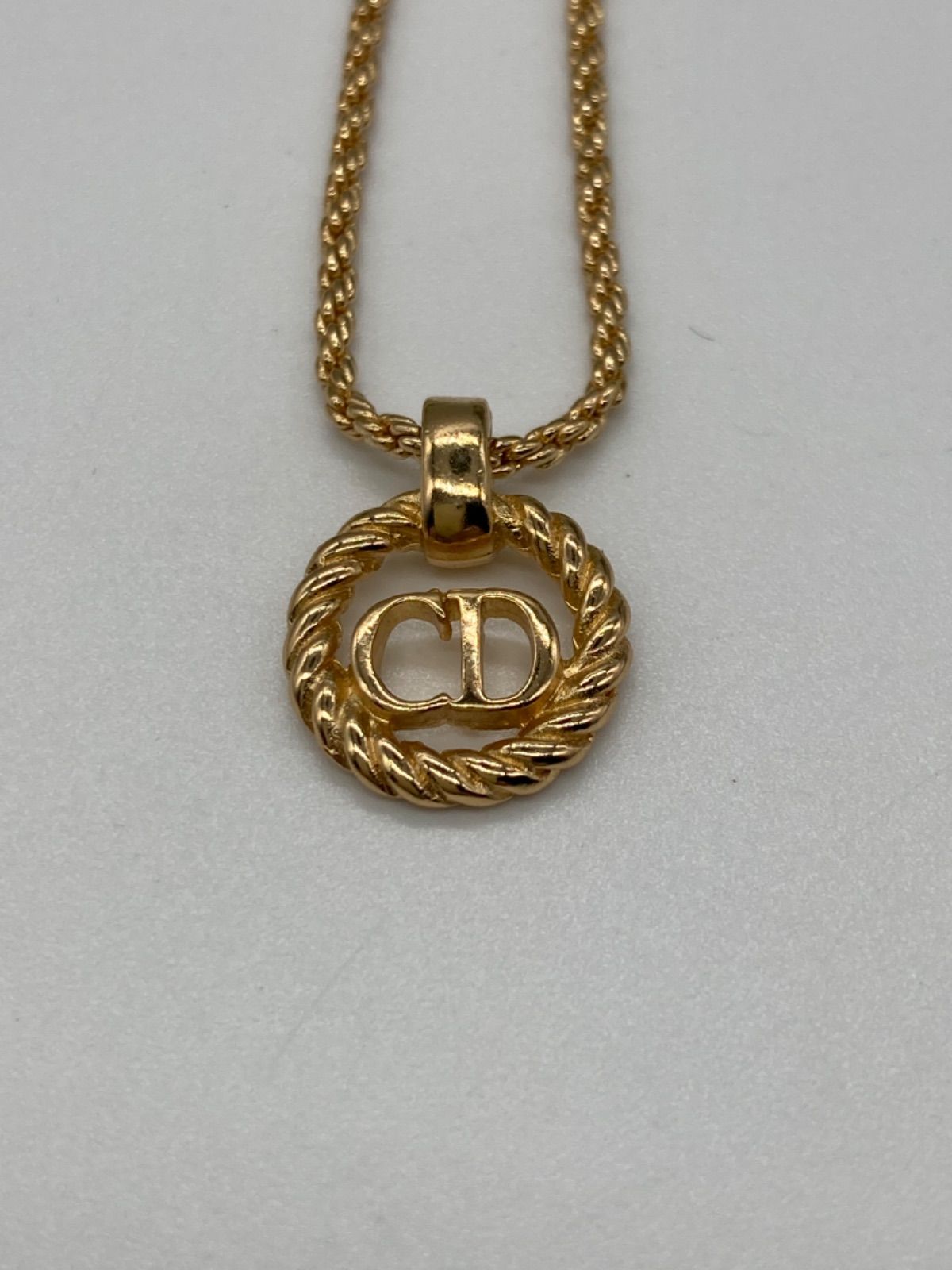 【極美品】　Dior　ネックレス　CD ロゴ　ラインストーン　刻印　サークル 極美品✨ Dior ネックレス CD ロゴ 旧ロゴ 希少 刻印 024