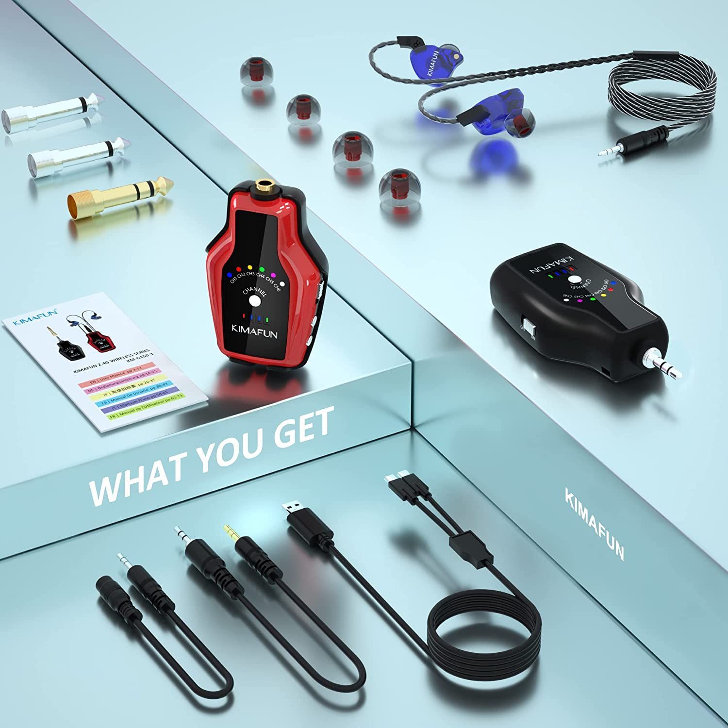 正規品】KIMAFUN 2.4G ワイヤレス インイヤー モニター システム 充電 