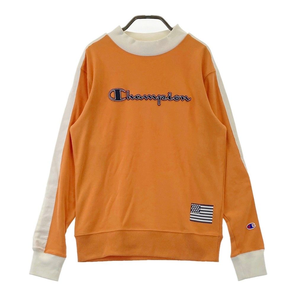 【大人気，品質保証】 サイズ：MEDIUM CHAMPION GOLF チャンピオンゴルフ  モックネック 長袖Tシャツ  オレンジ系 [240101422070] ゴルフウェア レディース ストスト シャツ