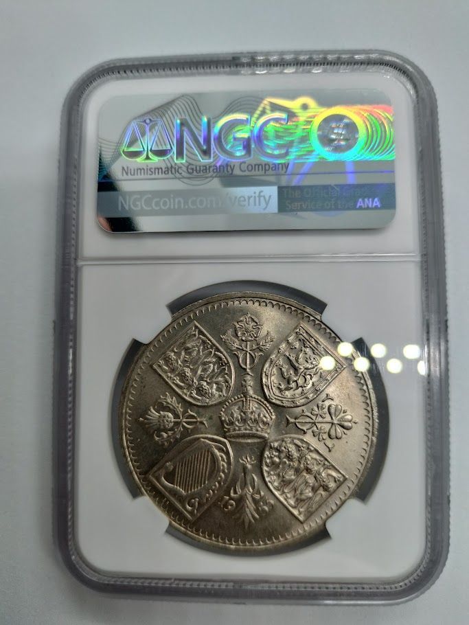 NGC MS64 1953年 イギリス クラウン硬貨 エリザベス女王 戴冠式記念