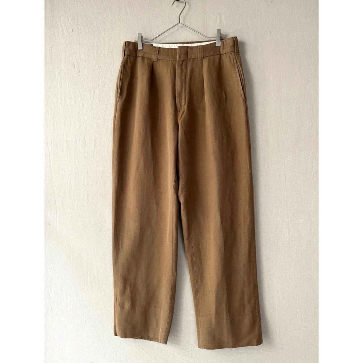 希少 80s ネップタックパンツ ワイドスラックス ヴィンテージ古着 希少 80s ネップタックパンツ ワイドスラックス ヴィンテージ