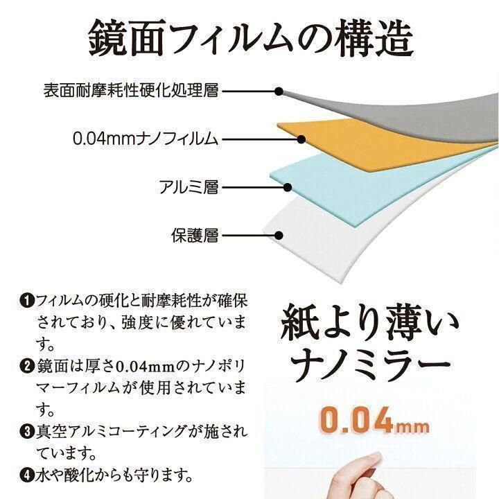 割れない鏡 ウォールミラー 壁掛け 姿見 幅80×高さ160cmブラック1628 - 鏡