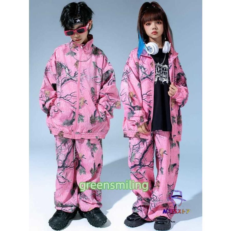 キッズ ダンス衣装 子供 女の子 男の子 花柄 長袖 ジャケット ブラック