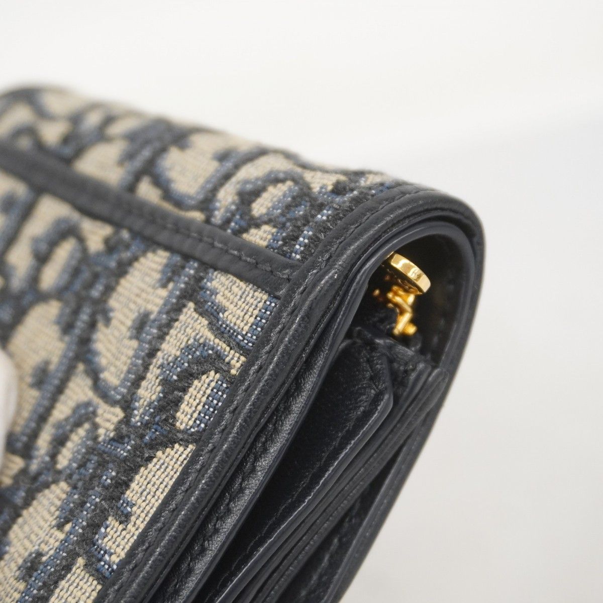 ChristianDior三つ折り財布ウォレット♡ キャンバストロッターネイビー