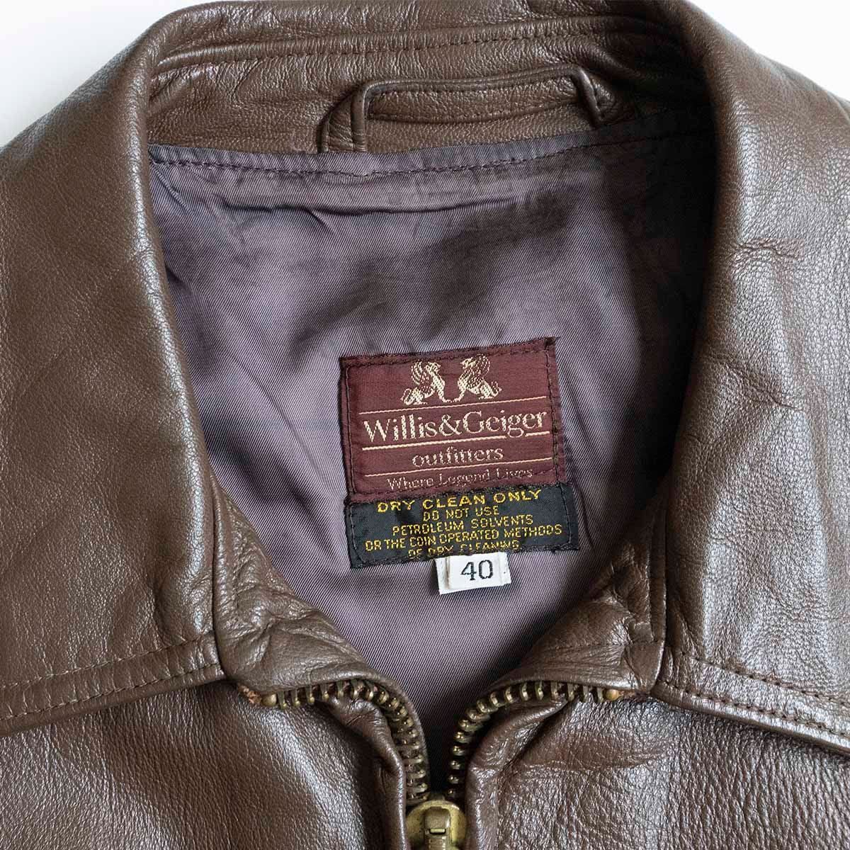 Willis & Geiger ブラウンレザーコート 40 LONG Willis & Geiger ブラウンレザーコート 40 LONG