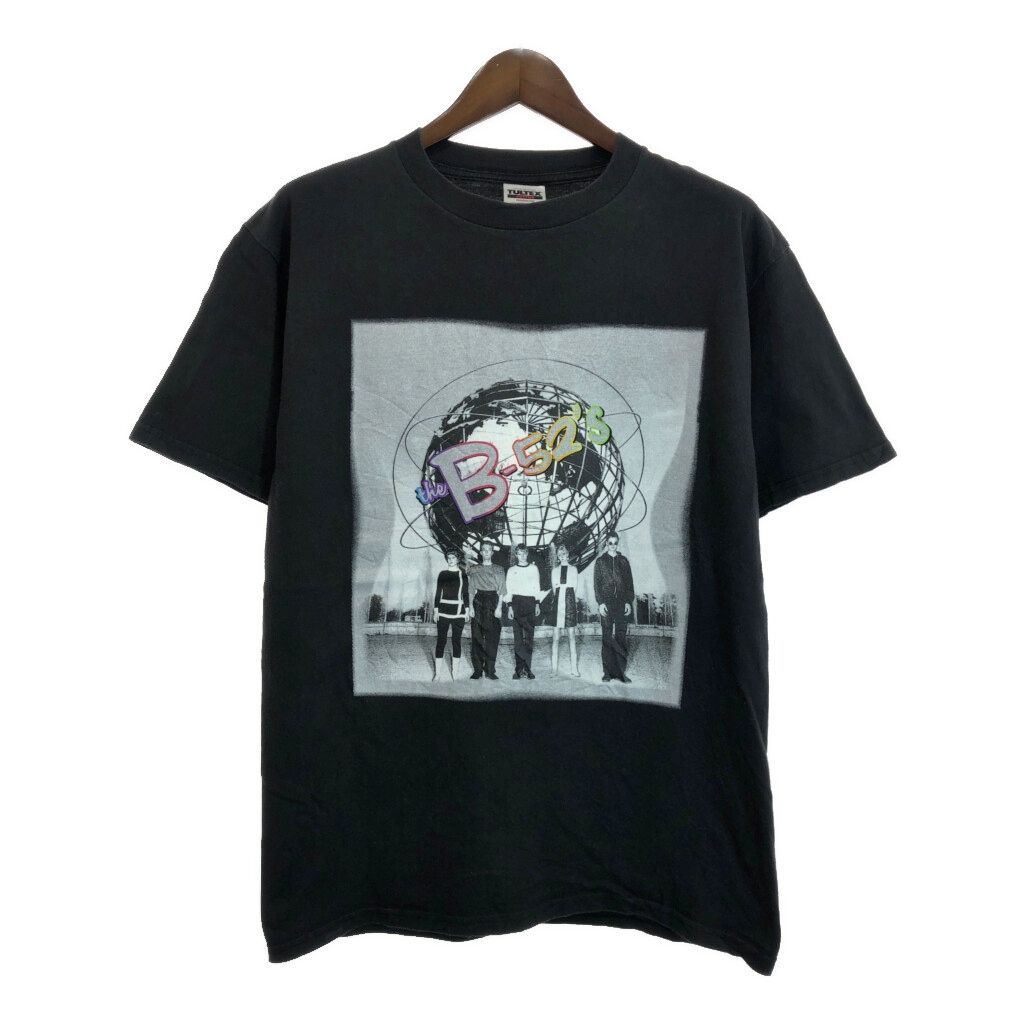 90年代 TULTEX The B-52’s Ｔシャツ バンド ブラック メンズ L 古着 U1274