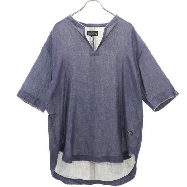 新品 クオルト 半袖 シャツ XL ネイビー quolt TOP-GAUZE SHIRTS プルオーバー メンズ 新品 クオルト 半袖 シャツ XL ネイビー quolt TOP-GAUZE SHIRTS プル