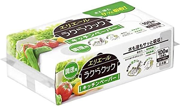 まとめ買い-60点セット エリエールラクらクックキッチンペーパー１００Ｗ１Ｐ 大王製紙 キッチンタオル