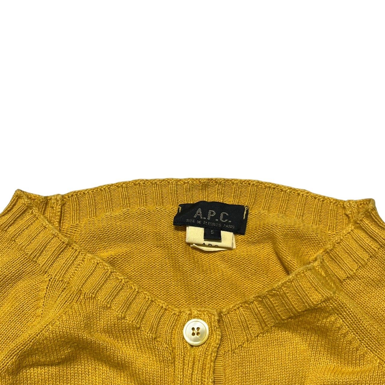 A.P.C.(アーペーセー) button cardigan ボタンカーディガン SIZE S マスタード