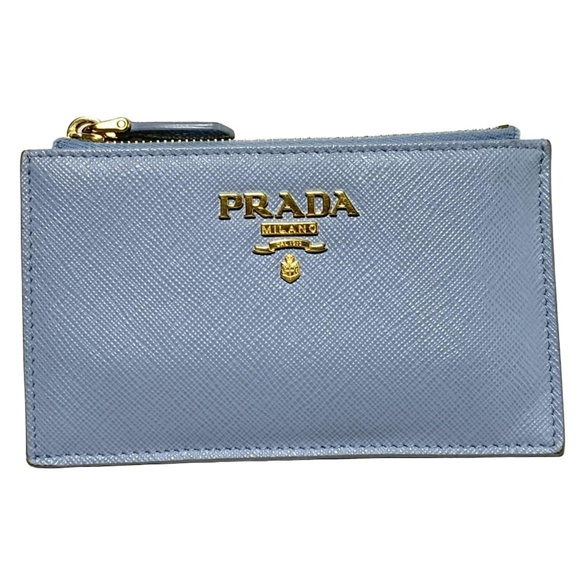 PRADA プラダ コインケース - 1MC086 セレステ×オンダ ライトブルー×ブルー×白 フラグメントケース レザー