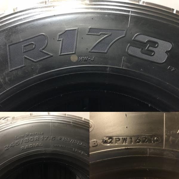 札幌発 引取OK BS RIB R173 245/80R17.5 133/131J 17.5インチ トラックタイヤ 夏タイヤ 6本 21年製 バリ溝 4t 増トン 　(KTS037)