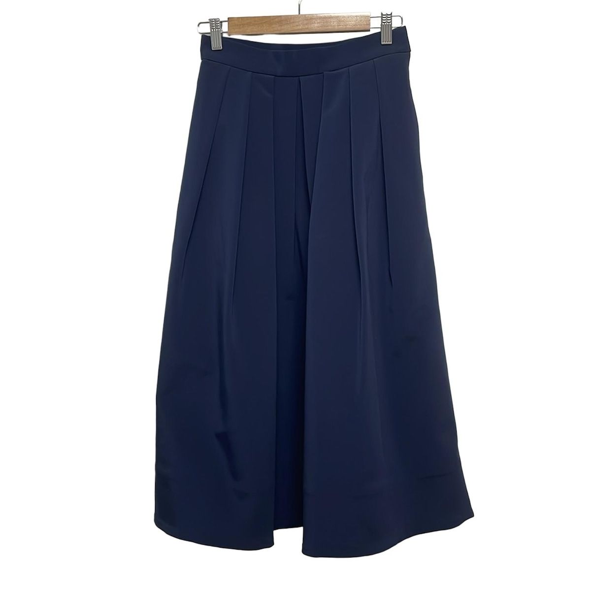 極美品she tokyo タフタ調　ロングスカート　カーキ　36 38 SHE Tokyo(シートーキョー) ロングスカート サイズ36 S