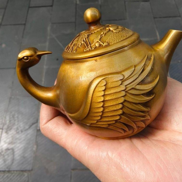 銅器 南瓜酒壺 茶壺 滴り壺 墨壺 茶道具 書道具 装飾品 工芸品 置物 銅器 銅壺 麒麟茶壺 提梁壺 煎茶器 茶道具 装飾品 工芸品 置物