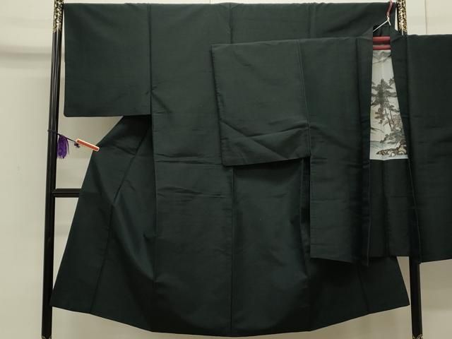 平和屋着物●男性 紬 アンサンブル 色無地 褐返色 正絹 CAAS0137th