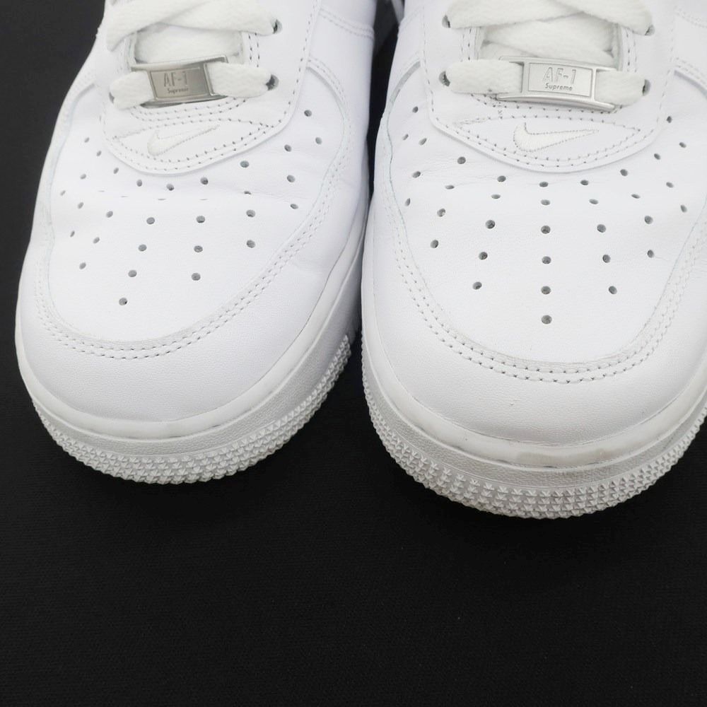 【中古】シュプリーム Supreme × NIKE AIR FORCE 1 エアフォース1 ロー レザー スニーカー ホワイト【サイズ27.5cm】【メンズ】-3
