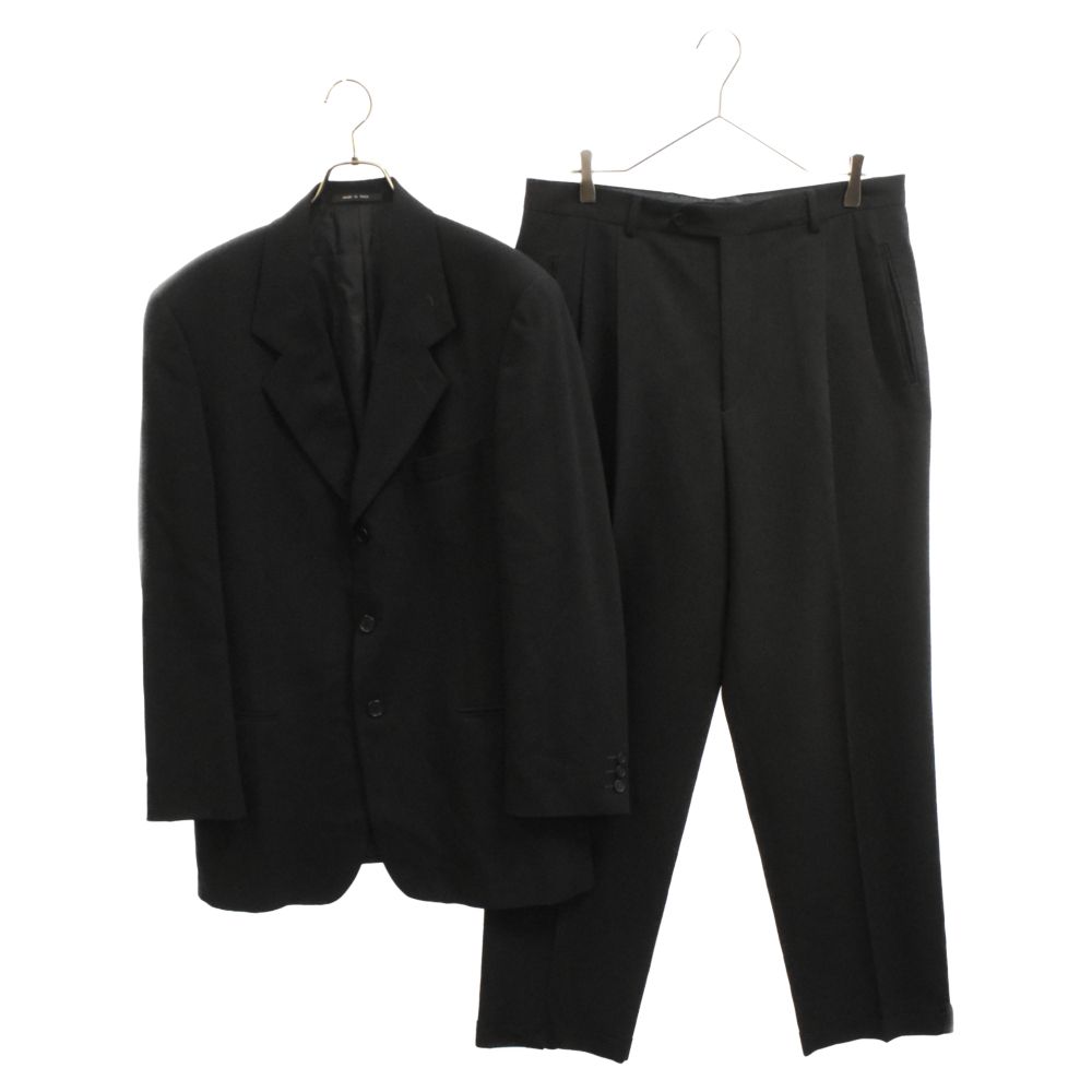 EMPORIO ARMANI セットアップ 黒3B 90s Emporio Armani 1990s Black Wool Double-Breasted Pant Suit