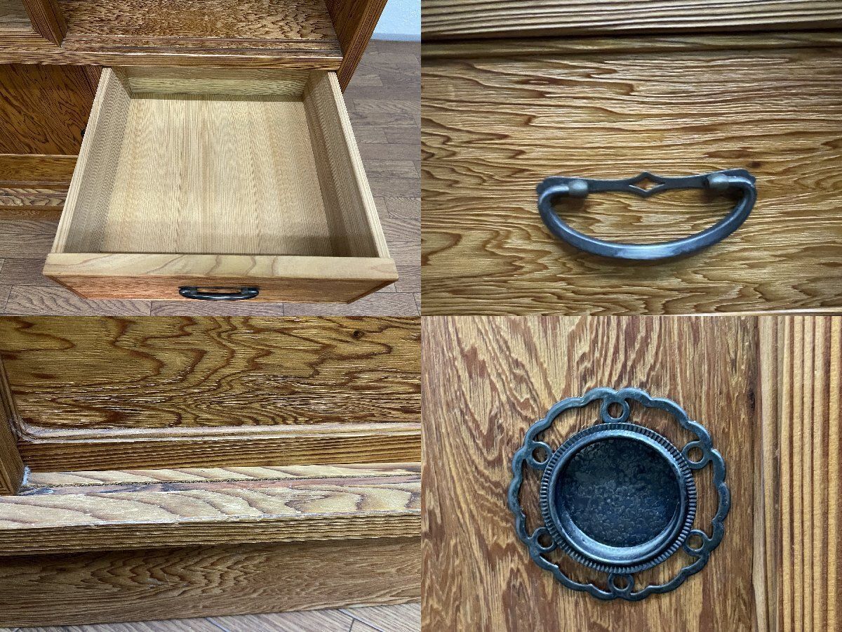 ○屋久杉 茶棚 茶箪笥 飾り棚 収納棚 戸棚 和製アンティーク 昭和