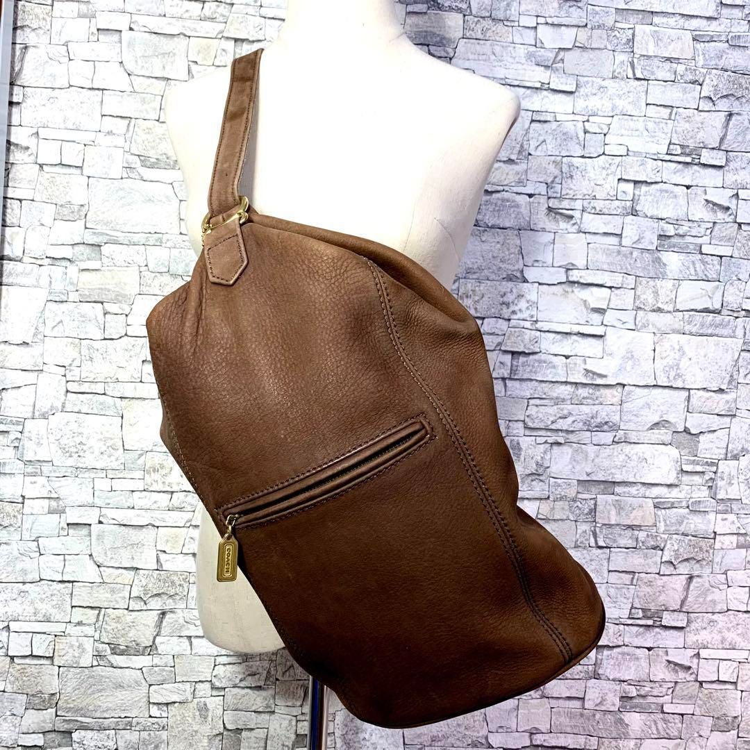 COACH コーチ ワンショルダーレザーバッグ シボ革ボディバック 4944 
