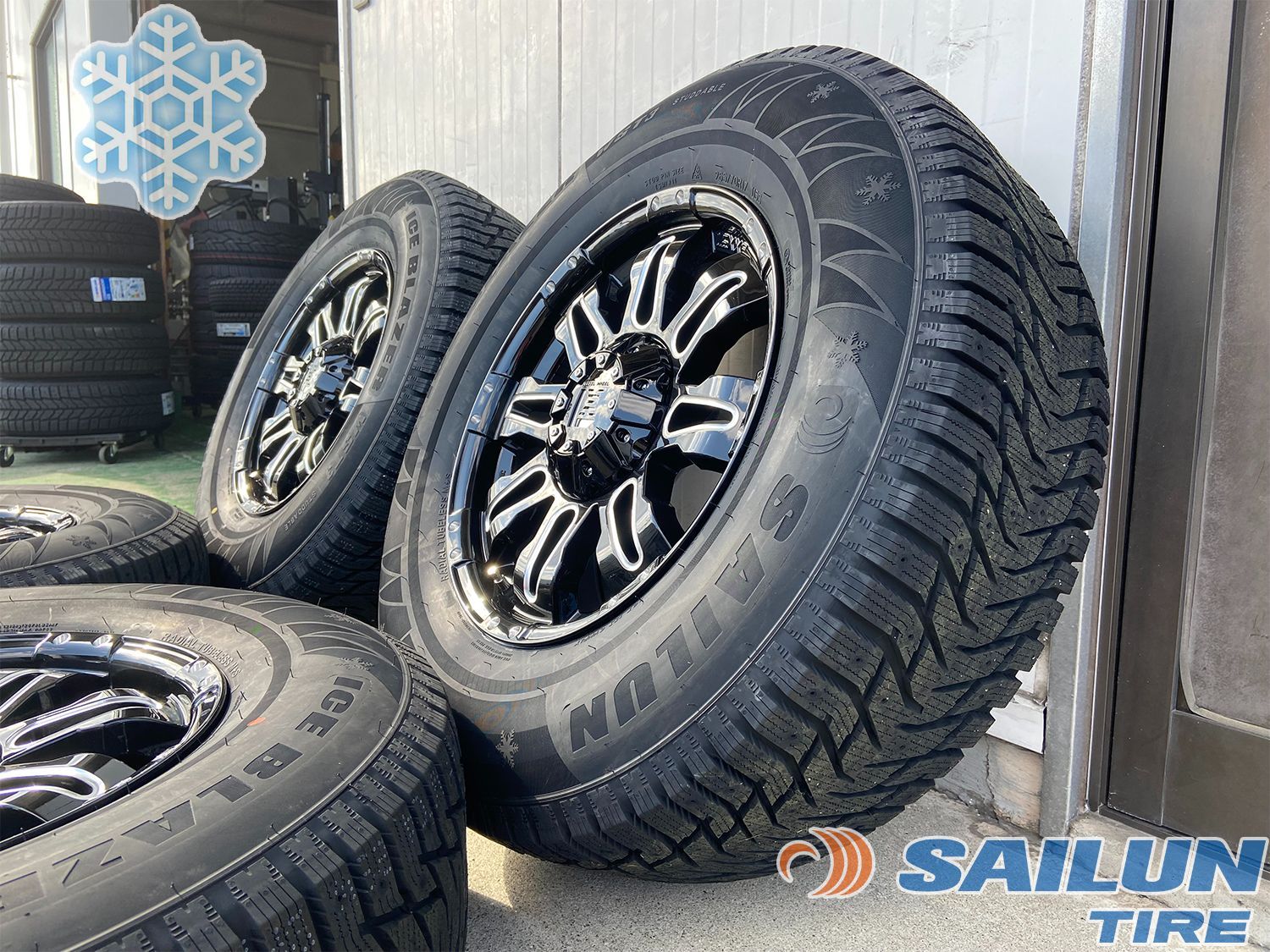 人気商品！即納 スタッドレス ラングラー（JK・JL）タイヤ ホイールセット SAILUN WST3 265/65R17 or 265/70R17  LEXXEL Balano 4本セット 1台分