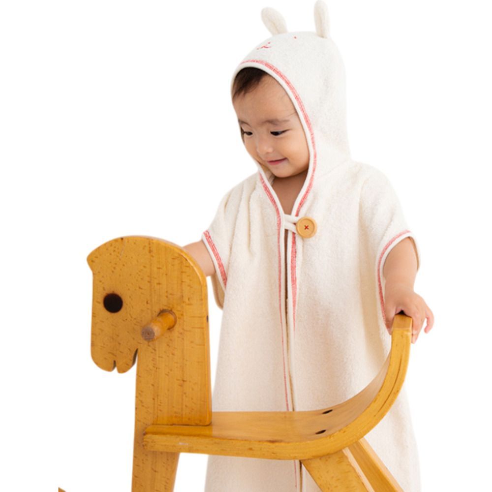 うさぎ POMPKINS BABY オーガニックバスポンチョ バスポンチョ 日本製 バスローブ タオル 赤ちゃん ベビー 新生児 女の子 男の子 出産祝い お風呂 ポンチョ ポプキンズ ベビー服 コットン コットン オーガニックコットン ギフト