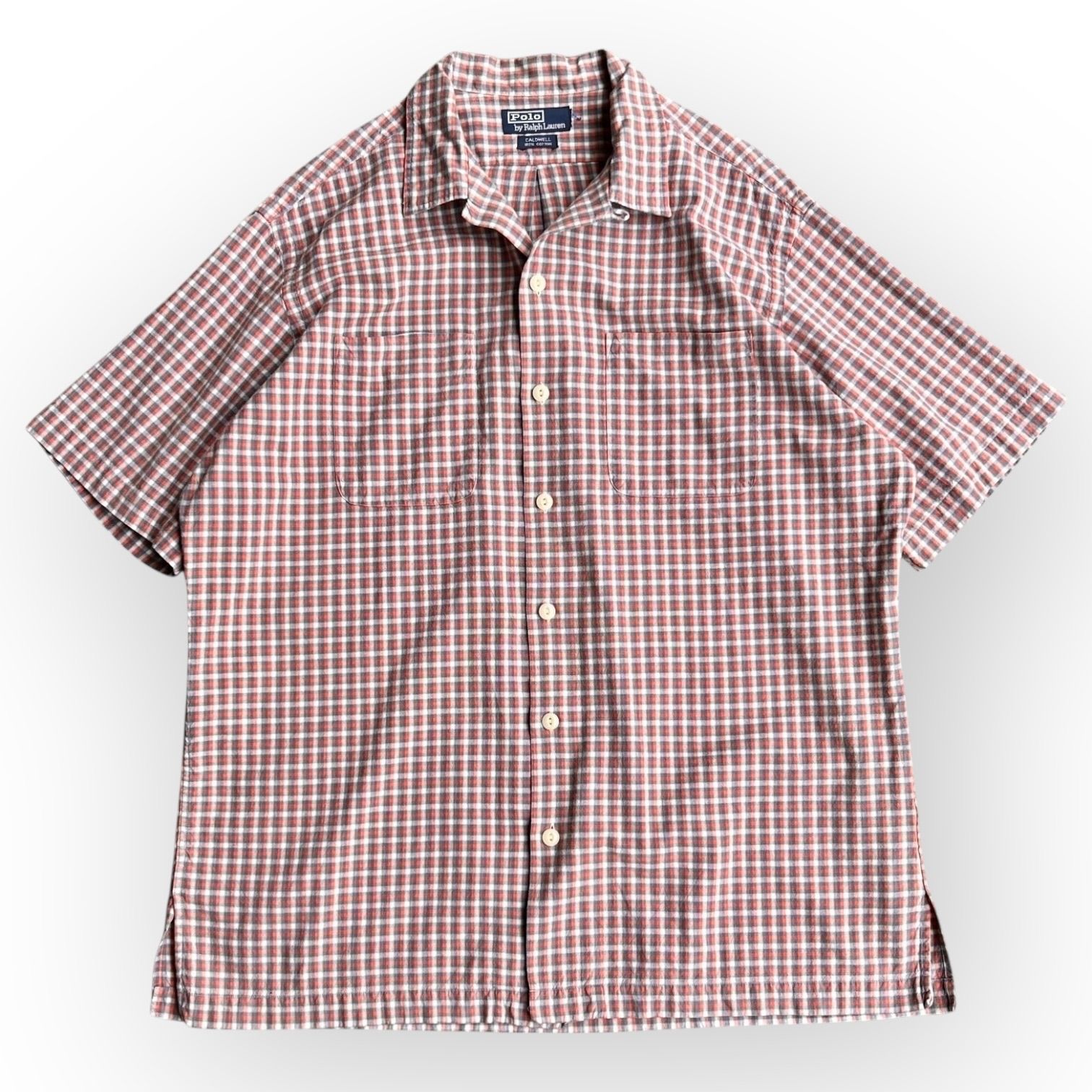 90s〜 polo ralph luren ombre plaid shirt caldwell