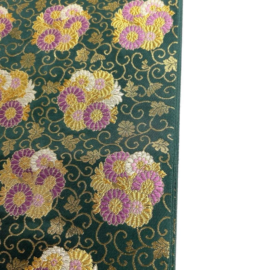 じゅらく袋帯帝王紫花紋唐草菊グリーン着物102a d じゅらく袋帯帝王紫花紋唐草菊グリーン着物102a d