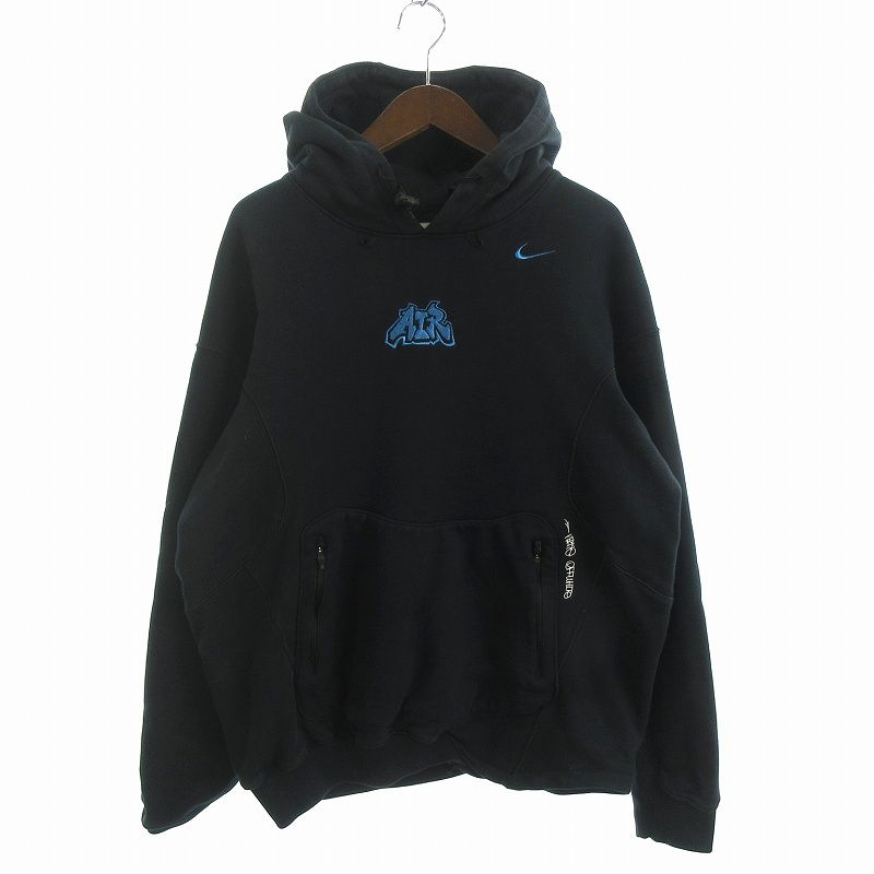 ナイキ NIKE × オフホワイト AS M NRG OFF-WHITE FLC HOODIE パーカー スウェット 長袖 プルオーバー 裏起毛 DN1760-010 黒 ブラック S AA