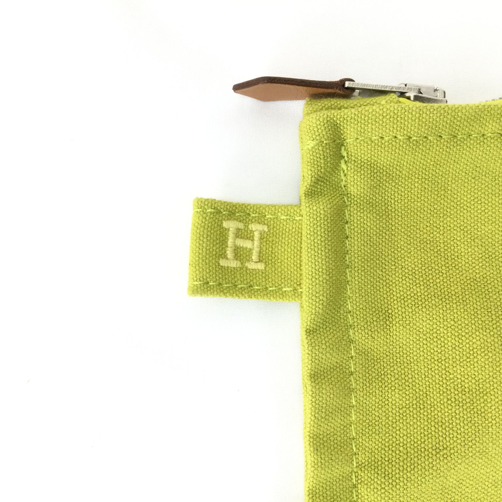HERMES　エルメス　ポーチ　キャンバス　イエロー フランス製 HERMES エルメス ポーチ キャンバス イエロー フランス製