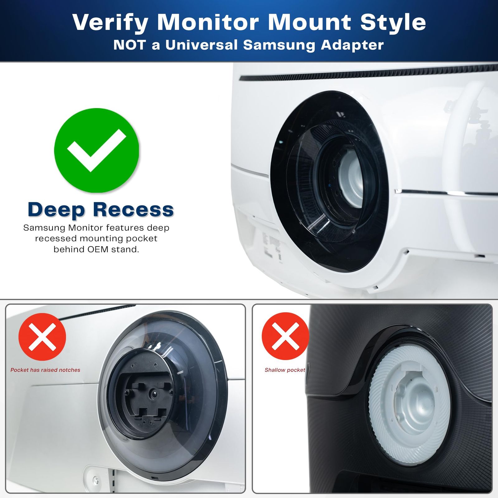 VIVO 深埋め込み式VESAアダプタープレートブラケット Samsung Odyssey Neo G 9 95 NA 9モニター VESA 100 x Mount SG 9用に設計されています