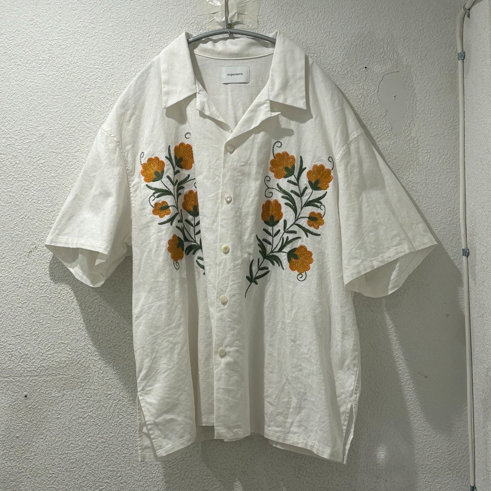 superNova. Aloha shirt Flower 気持ちよかっ embroidery