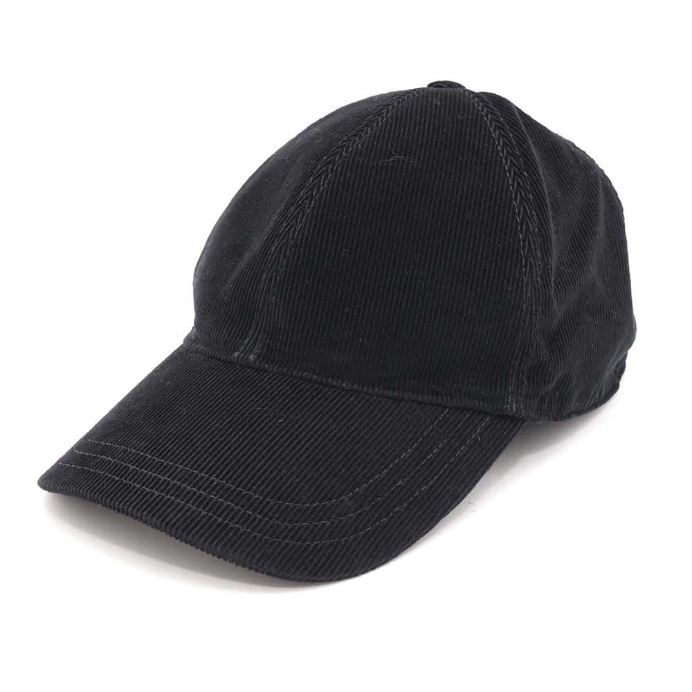 プラダ キャップ コーデュロイ 三角ロゴ サイズM 2HC274 PRADA 帽子 黒