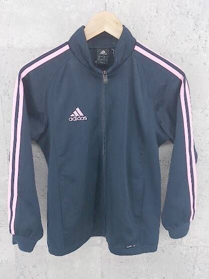 adidas アディダス キッズ 子供服 エキップメント ジャージ 長袖 ジップアップ ジャケット 150 ネイビー *  【1002797936974】