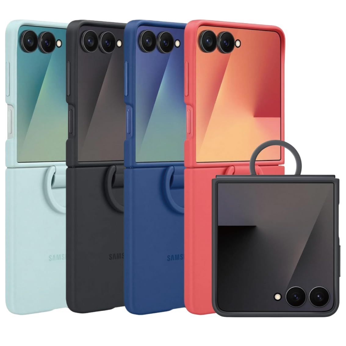 Galaxy Z Flip7 ケース 純正 シリコンケース リング付 EF-PF766