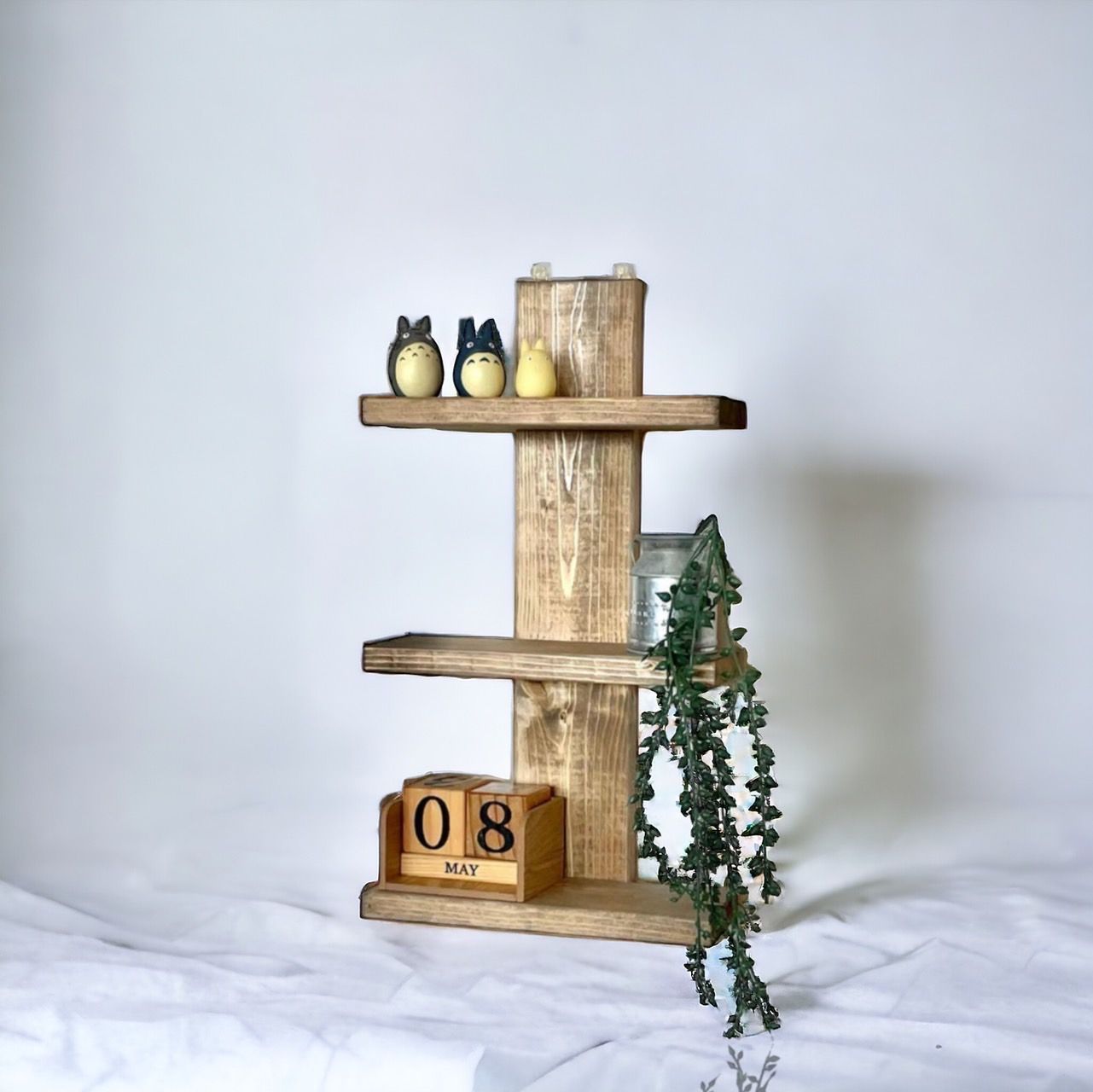 木製 ラック シェルフ 飾り棚 置物台 階段型 3段 シンプル モダン レトロ palette-life_pm-512