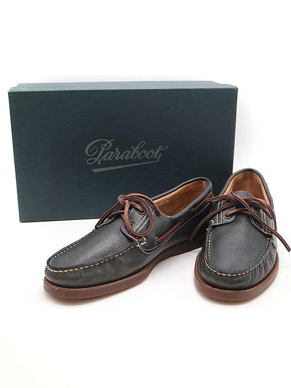 paraboot パラブーツ BARTH MARINE レザーデッキジューズ グリーン 7.5