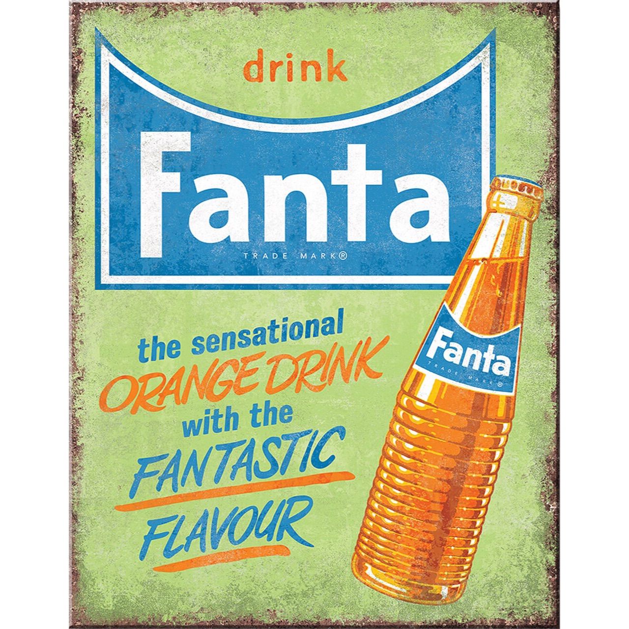 在庫限り】新品 アメリカ直輸入🇺🇸 ブリキ看板 Fanta ORANGE