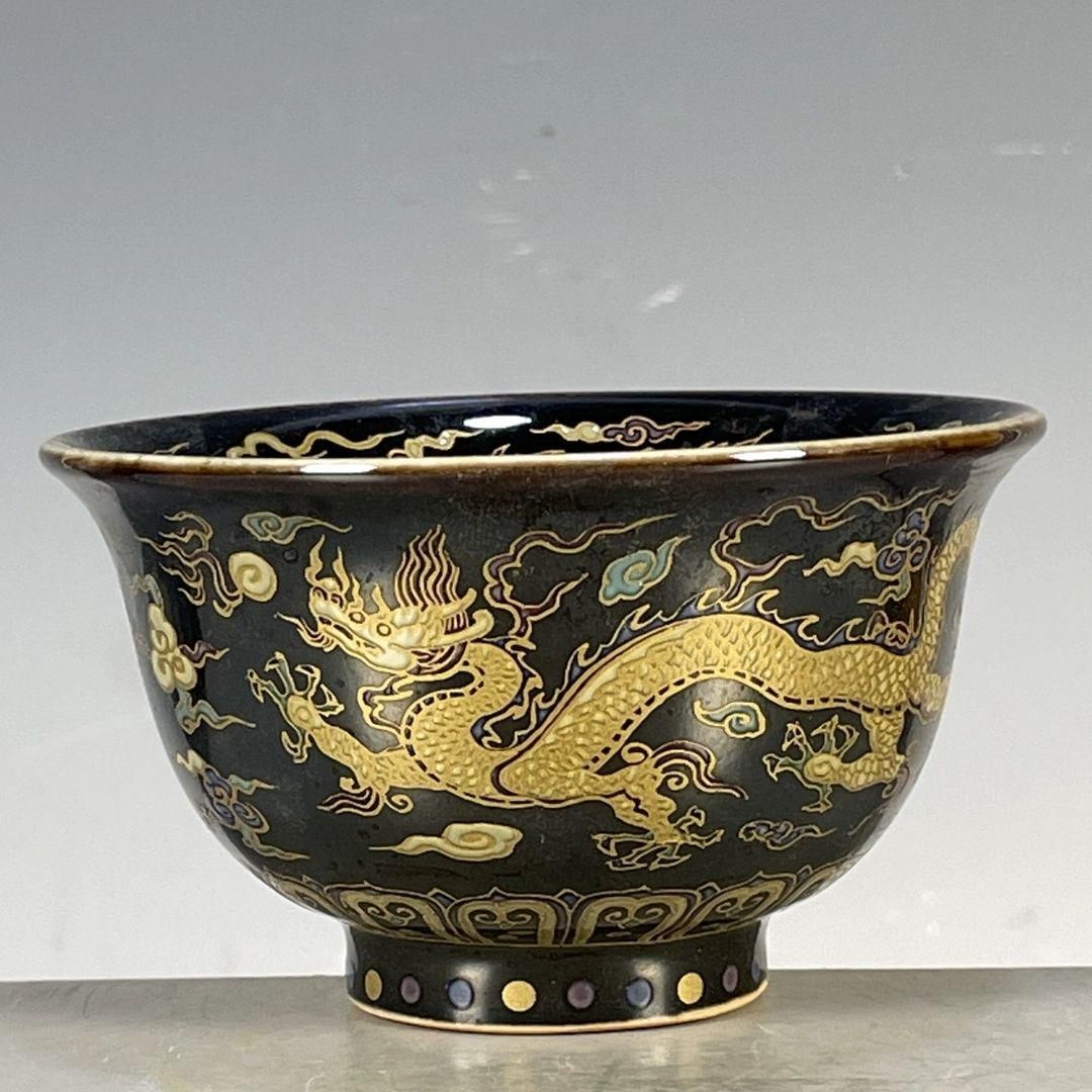 大明宣徳斗彩魚藻紋斗笠杯 茶碗 景徳鎮 陶磁器 工芸品 置物 大明宣徳斗彩魚藻紋斗笠杯 茶碗 景徳鎮 陶磁器 工芸品 置物