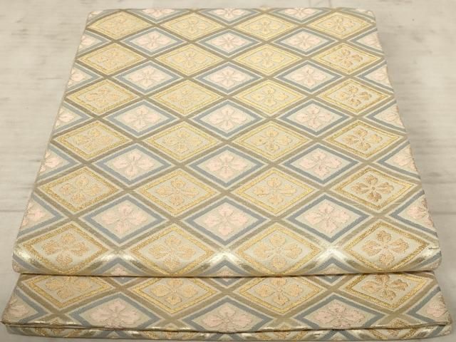 平和屋着物◎六通柄袋帯 花菱文 金糸 正絹 逸品 AAAX4094dt