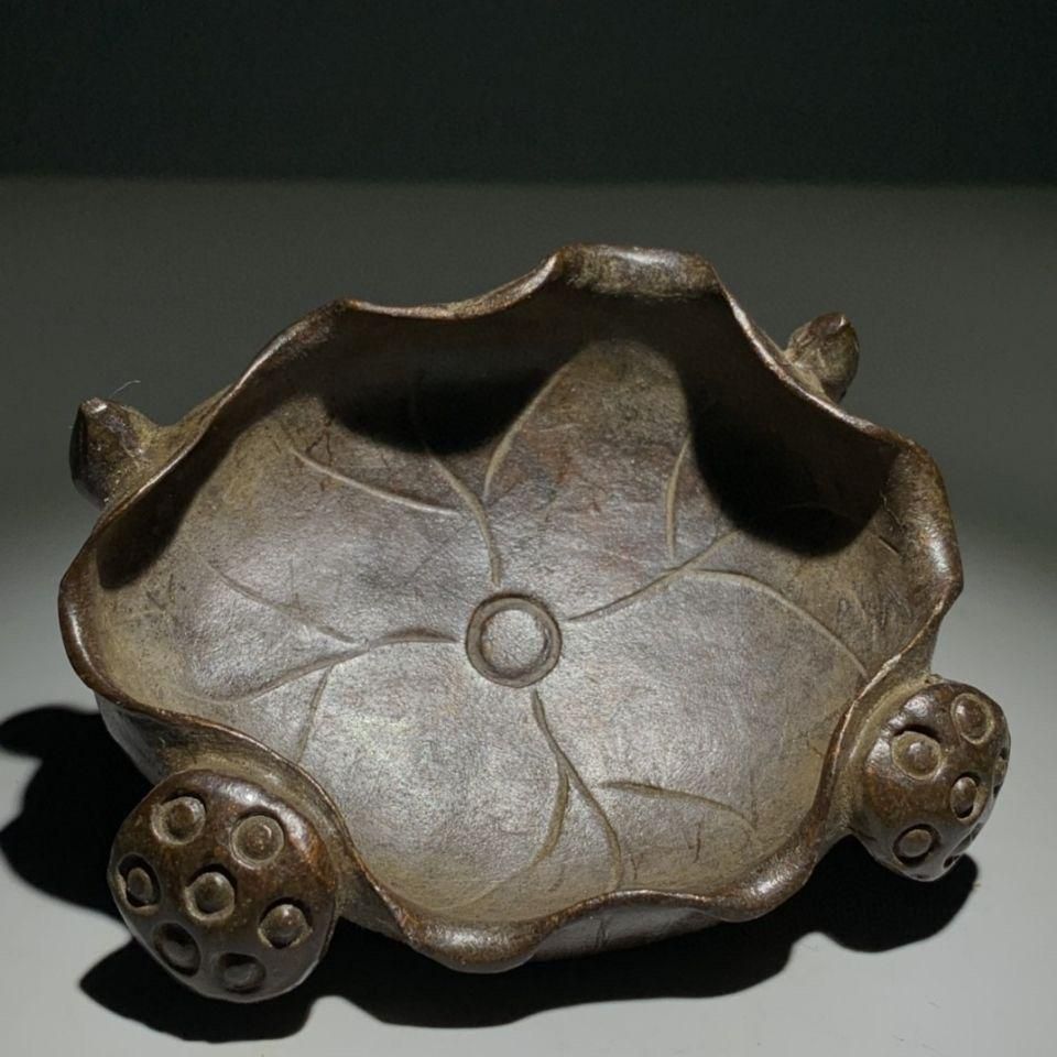 銅 細工 蓮華筆洗 文房具 香挿 線香挿 装飾品 工芸品 美術品 置物 銅 細工 蓮華筆洗 灰皿 文房四宝 書道具 装飾品 工芸品 置物