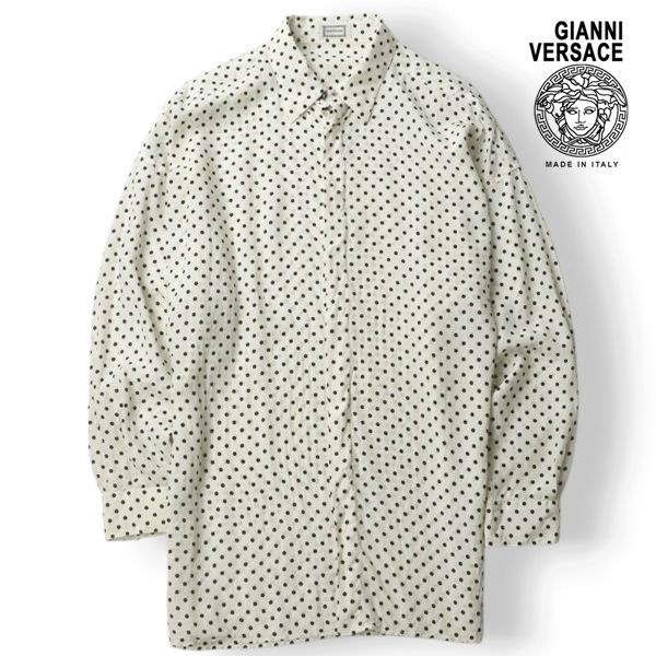 90s GIANNI VERSACE シルク100% 総柄 シャツ 長袖 90s GIANNI VERSACE シルク100% 総柄 シャツ 長袖