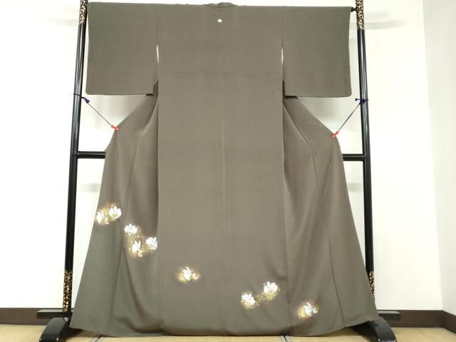 平和屋着物●豪華色留袖 舞花文 金彩 正絹 DAAY5177ud