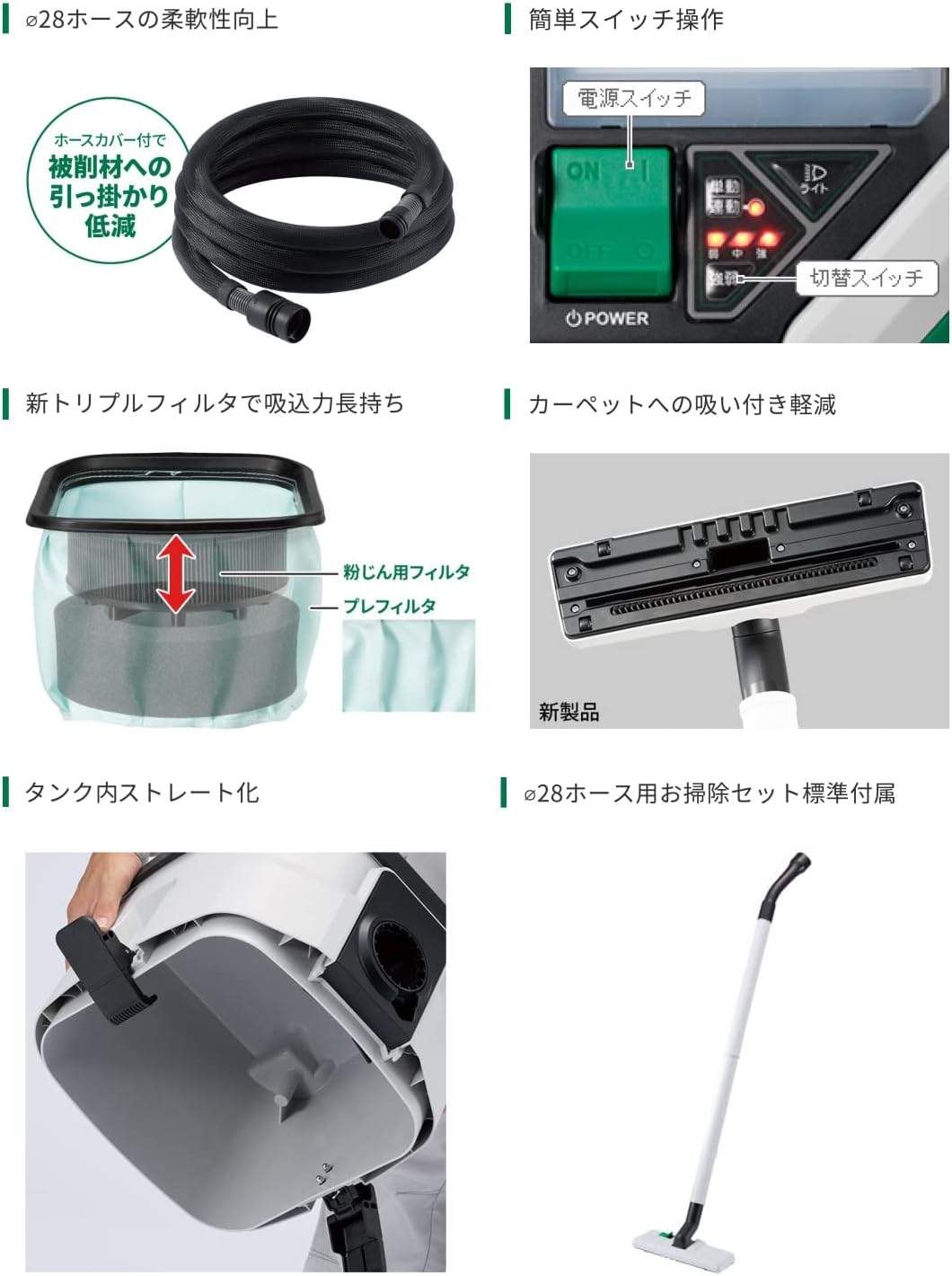 HiKOKI ハイコーキ 電動工具用集じん機 粉じん 集じん容量8L 電動工具接続可 RP80YD 集じん機