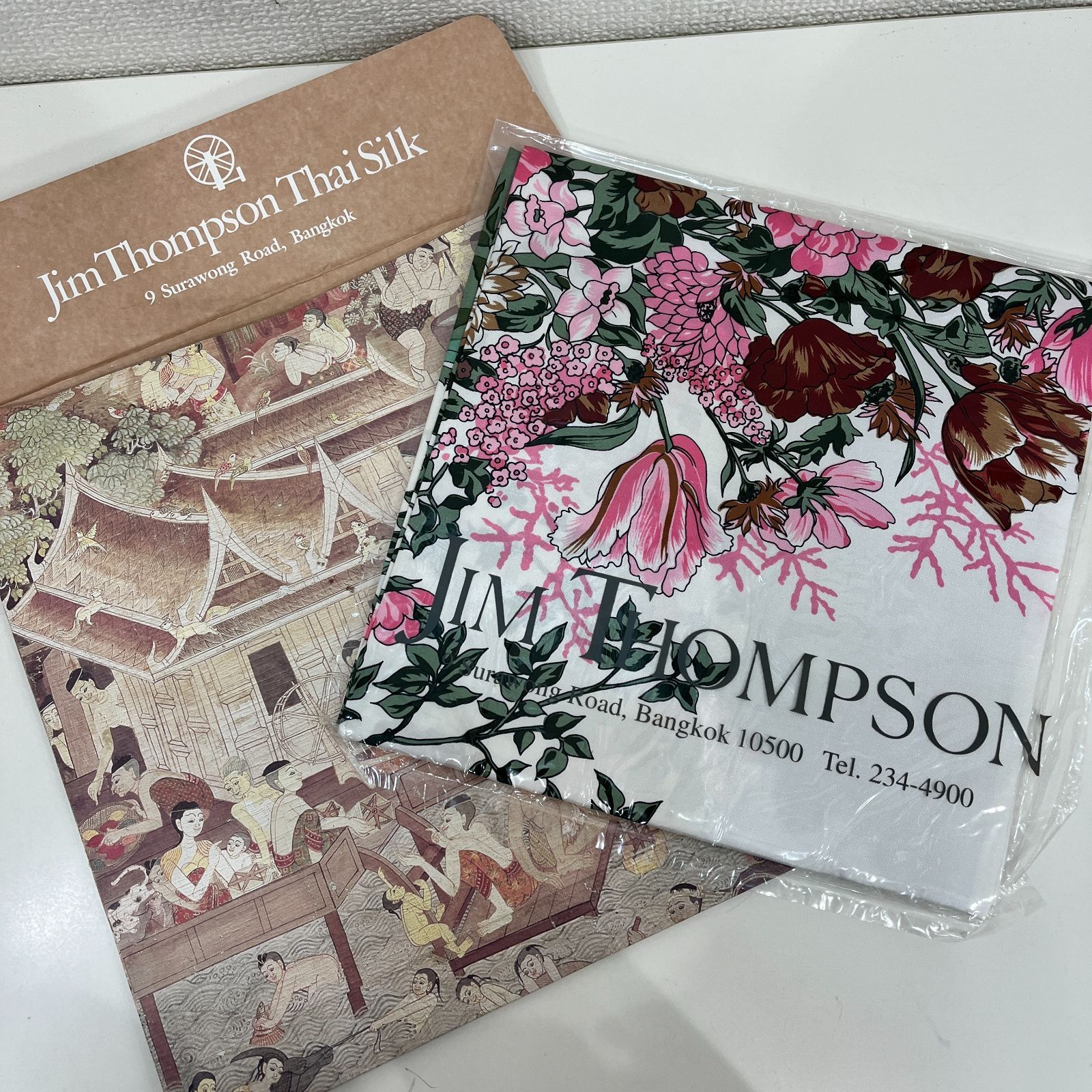 A最終値下げ【未使用】Jim Thompson ジム・トンプソン シルクスカーフ 花柄 鮮やか きれい shop☆日用品！ メルカリ